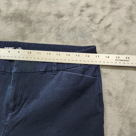 Old Navy Pants Womens 14 Blue Mid Rise Pixie Ankle Stretch Cotton Chino Office - Picture 7 of 11